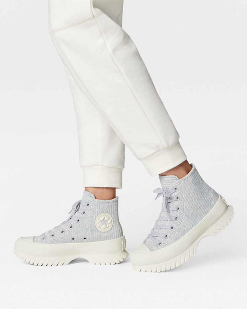 Women's Converse Chuck Taylor All Star Lugged 2.0 Velour High Top Shoes Blue | AU 389E4C